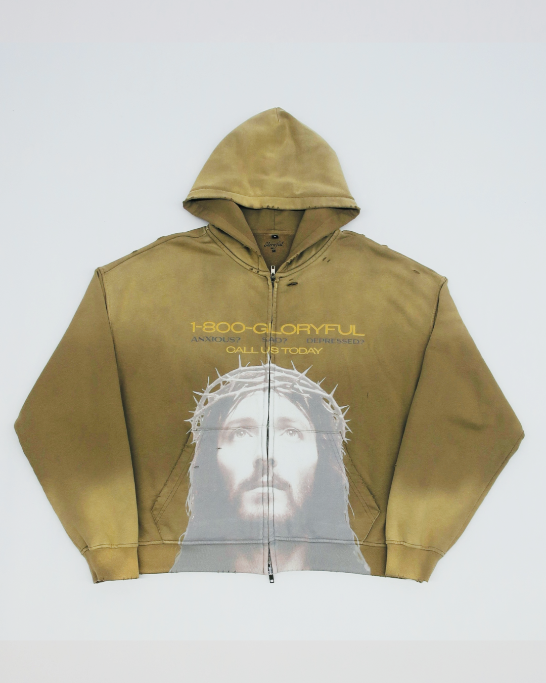 HOTLINE ZIP UP HOODIE OLIVE