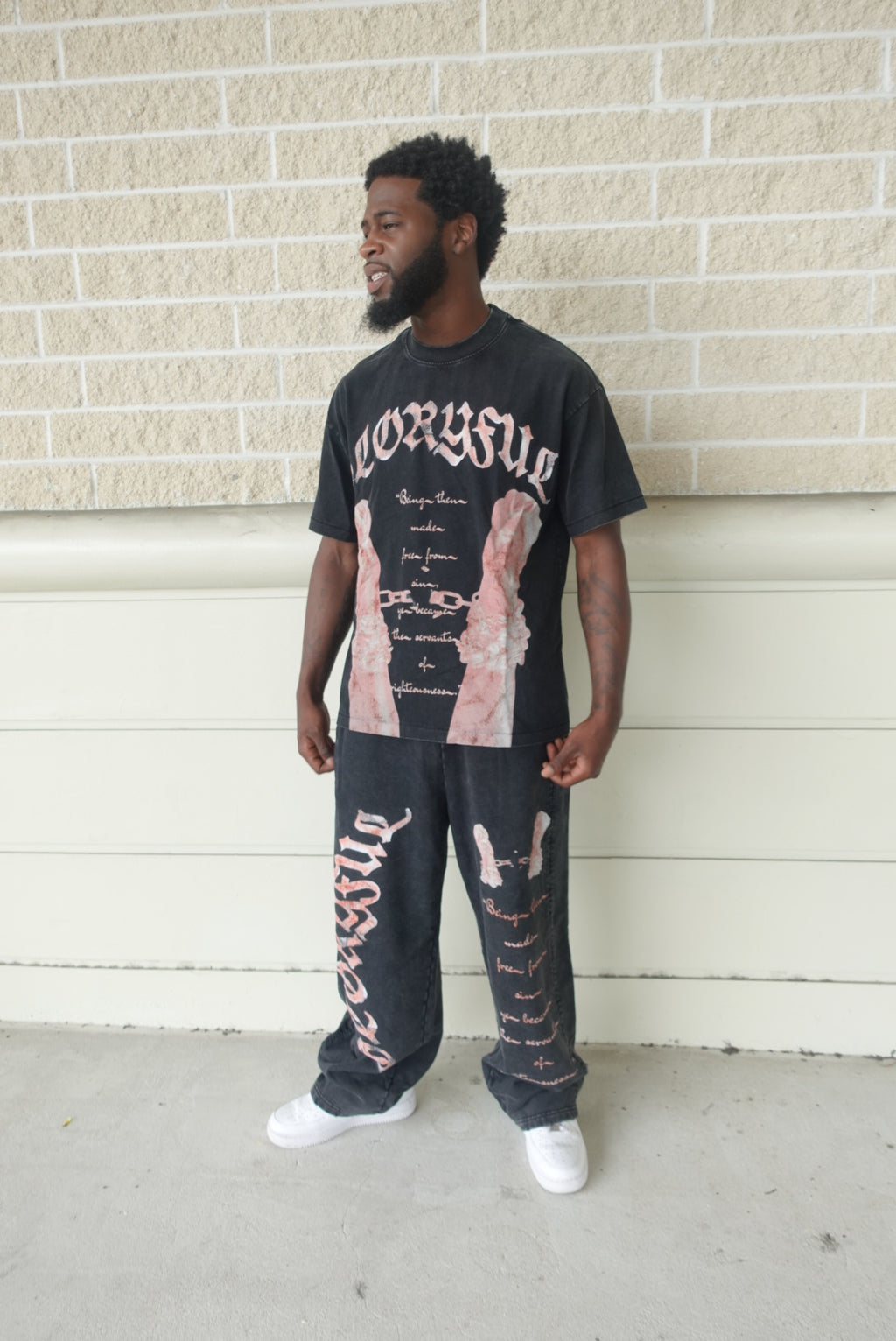 FREE FROM SIN BAGGY SWEATPANT (WASHED BLACK/RED)