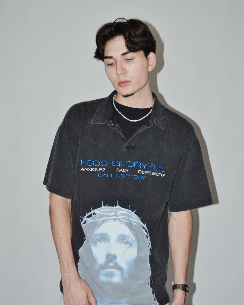 HOTLINE EMBROIDERED POLO BLACK