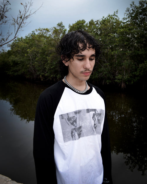 Mary Raglan Long Sleeve Tee (Black/White)