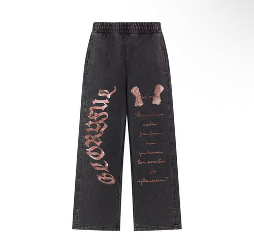 FREE FROM SIN BAGGY SWEATPANT (WASHED BLACK/RED)