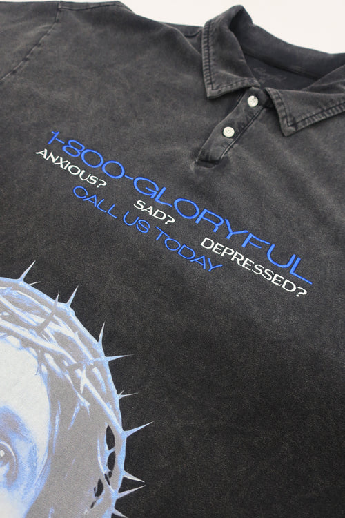 HOTLINE EMBROIDERED POLO BLACK