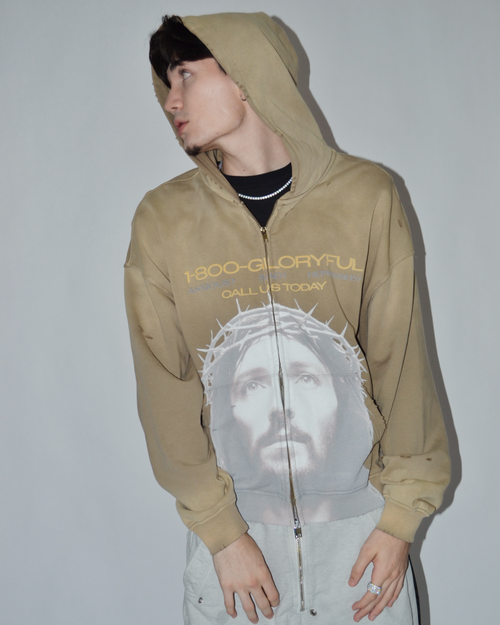 HOTLINE ZIP UP HOODIE OLIVE