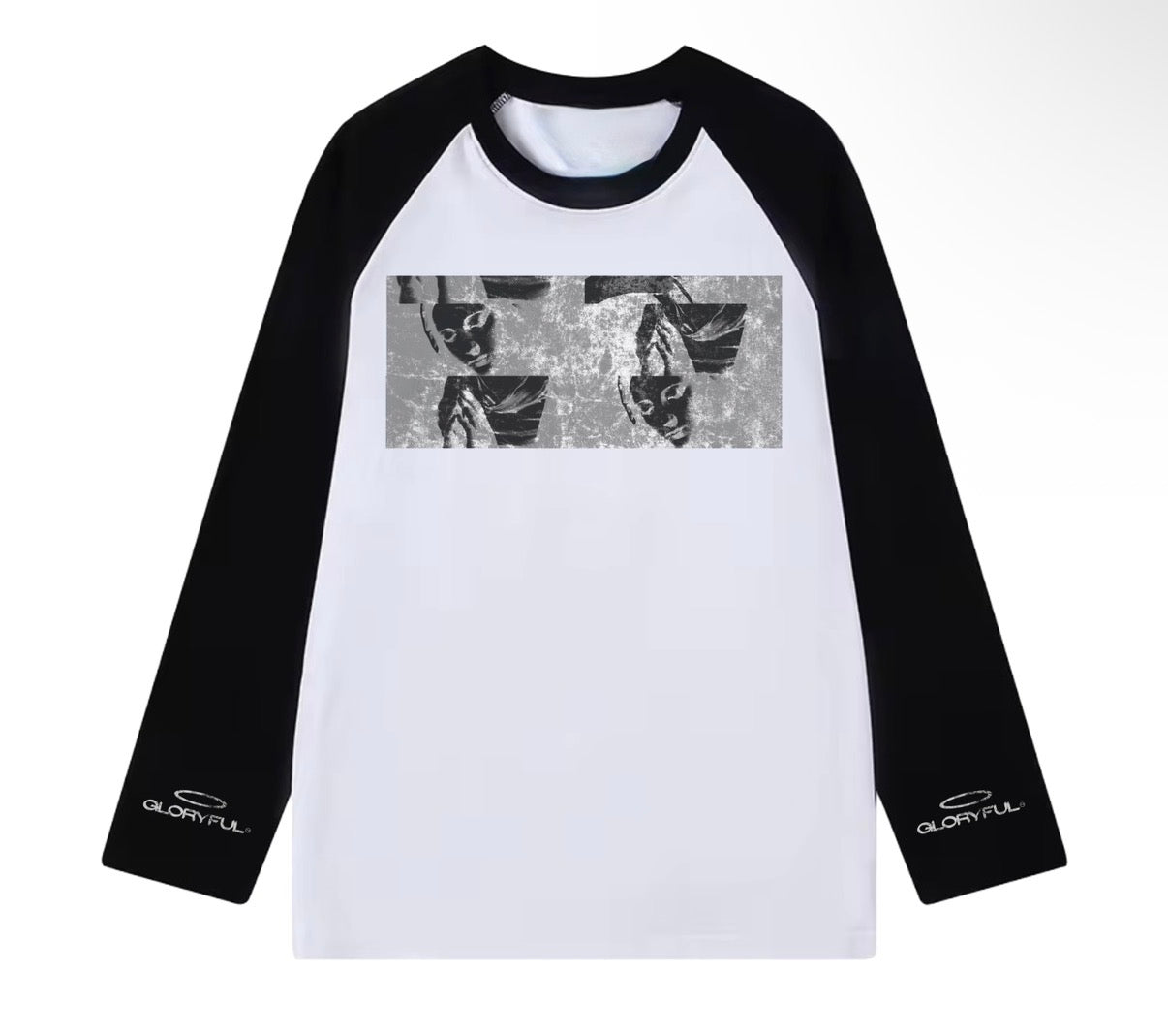 Mary Raglan Long Sleeve Tee (Black/White)