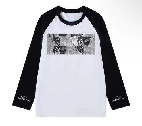 Mary Raglan Long Sleeve Tee (Black/White)